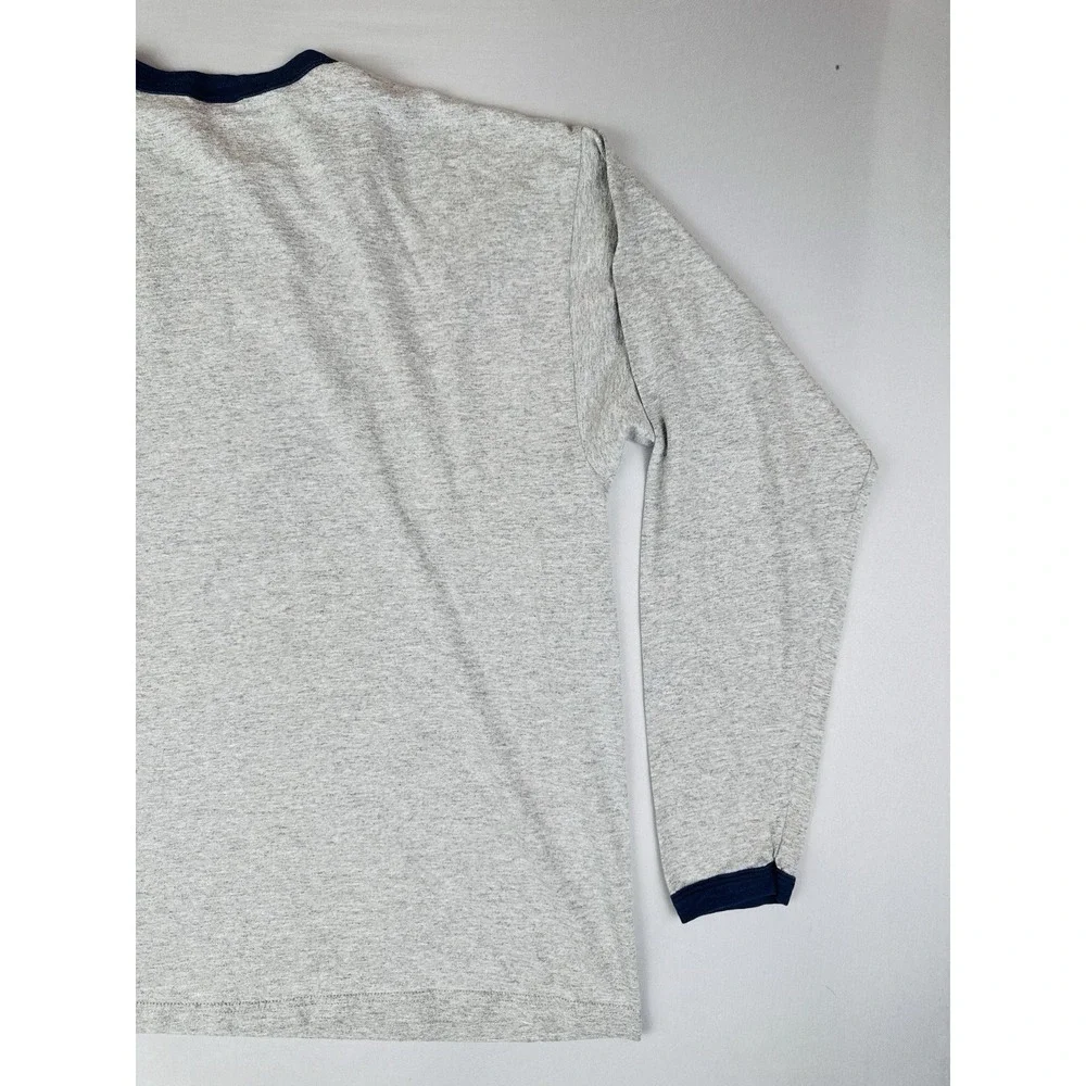 Vintage 90s Nike Embroidered Script Logo Long Sleeve Ringer T Shirt USA Made L
